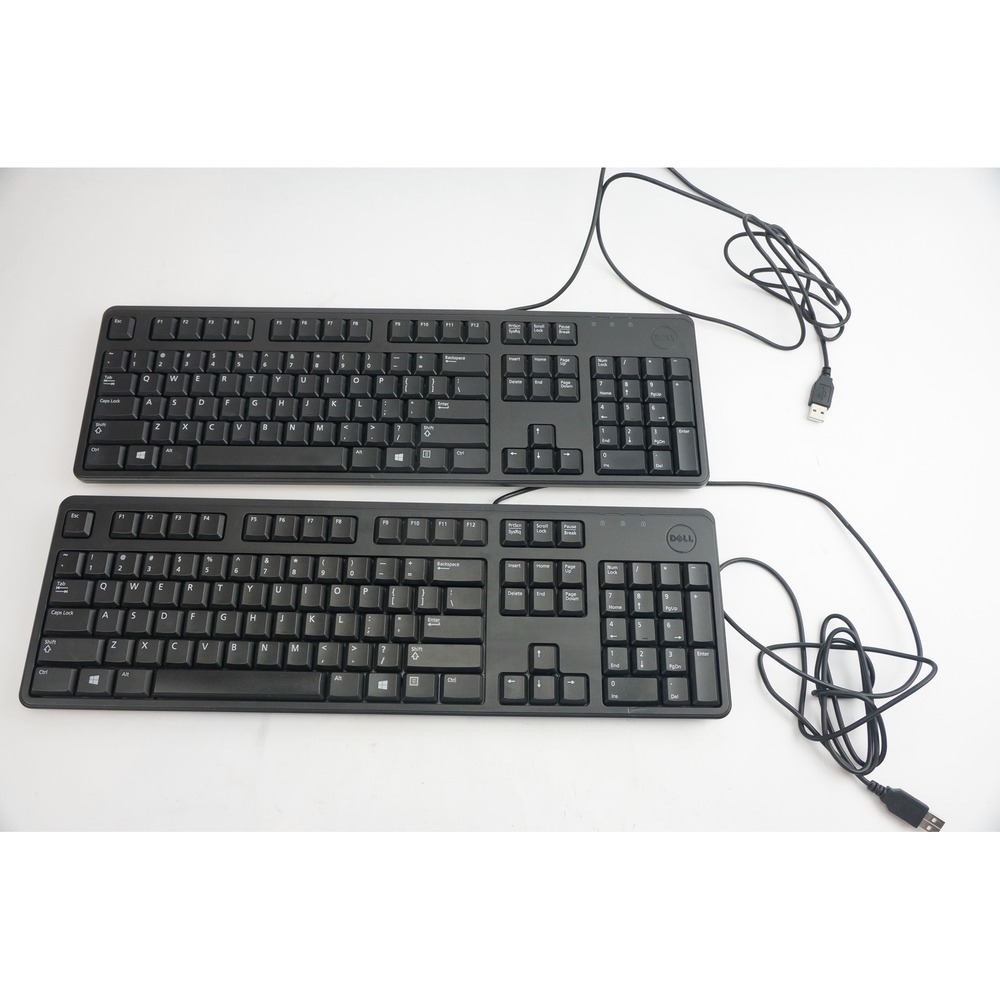 Dell KB212-B Keyboard Lot of 2 Black Wired‎ USB Business Office Good
